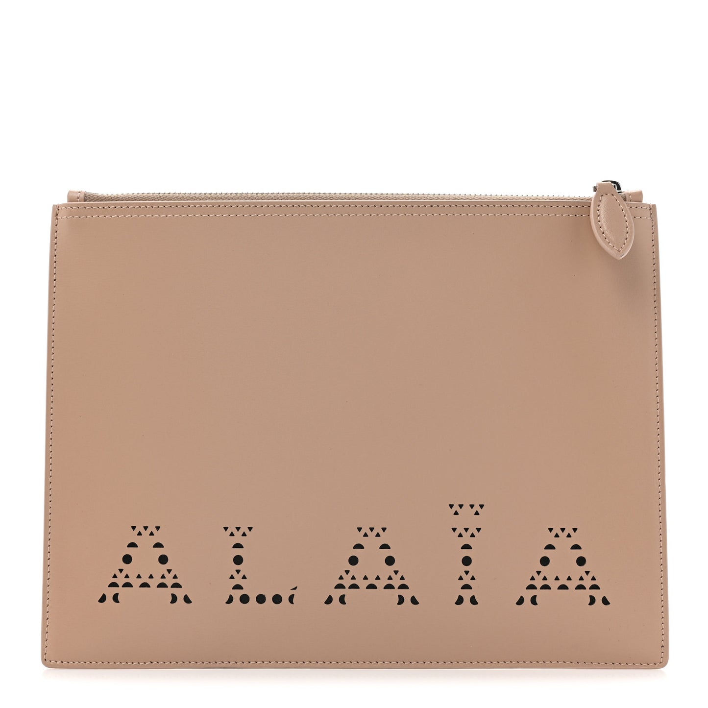 Calfskin Laser Cut Logo Pouch Sable