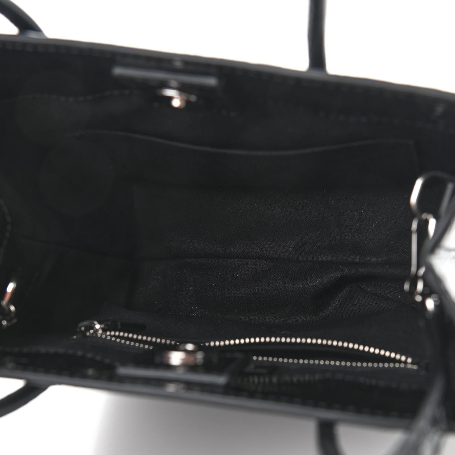 Balenciaga Shiny Calfskin Logo Crocodile Embossed North South Shopper Tote XXS Black White 5 of 8