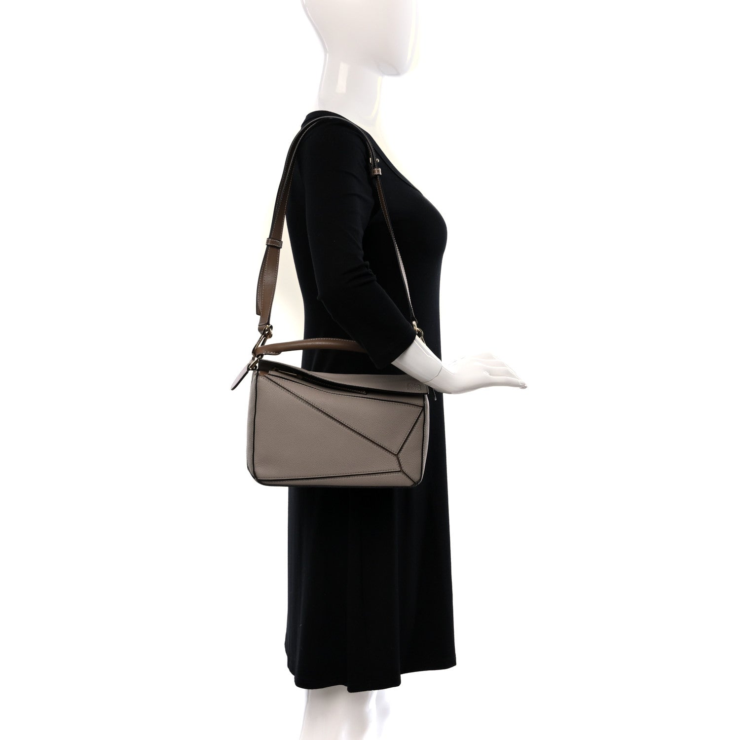 Loewe Grained Calfskin Small Puzzle Bag Sand Mink 3 of 8