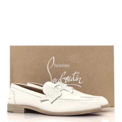 Christian Louboutin Calfskin Mens Penny Flat Loafers 43 White 9 of 9