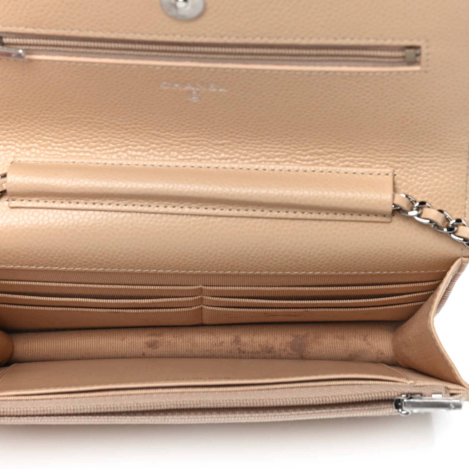 Chanel Caviar Quilted Wallet On Chain WOC Beige 5 of 14