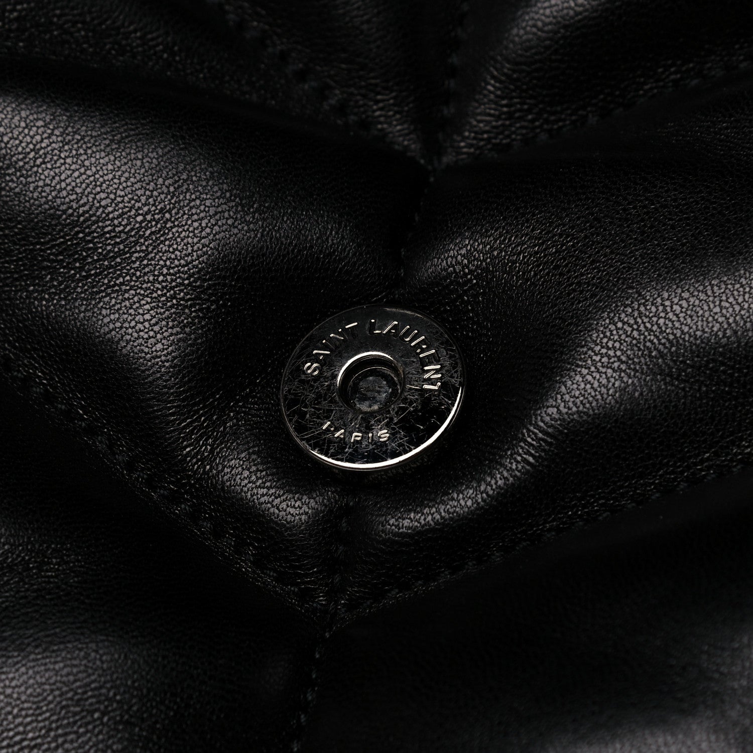 Saint Laurent Lambskin Quilted Small Loulou Puffer Monogram Chain Satchel Black 13 of 13
