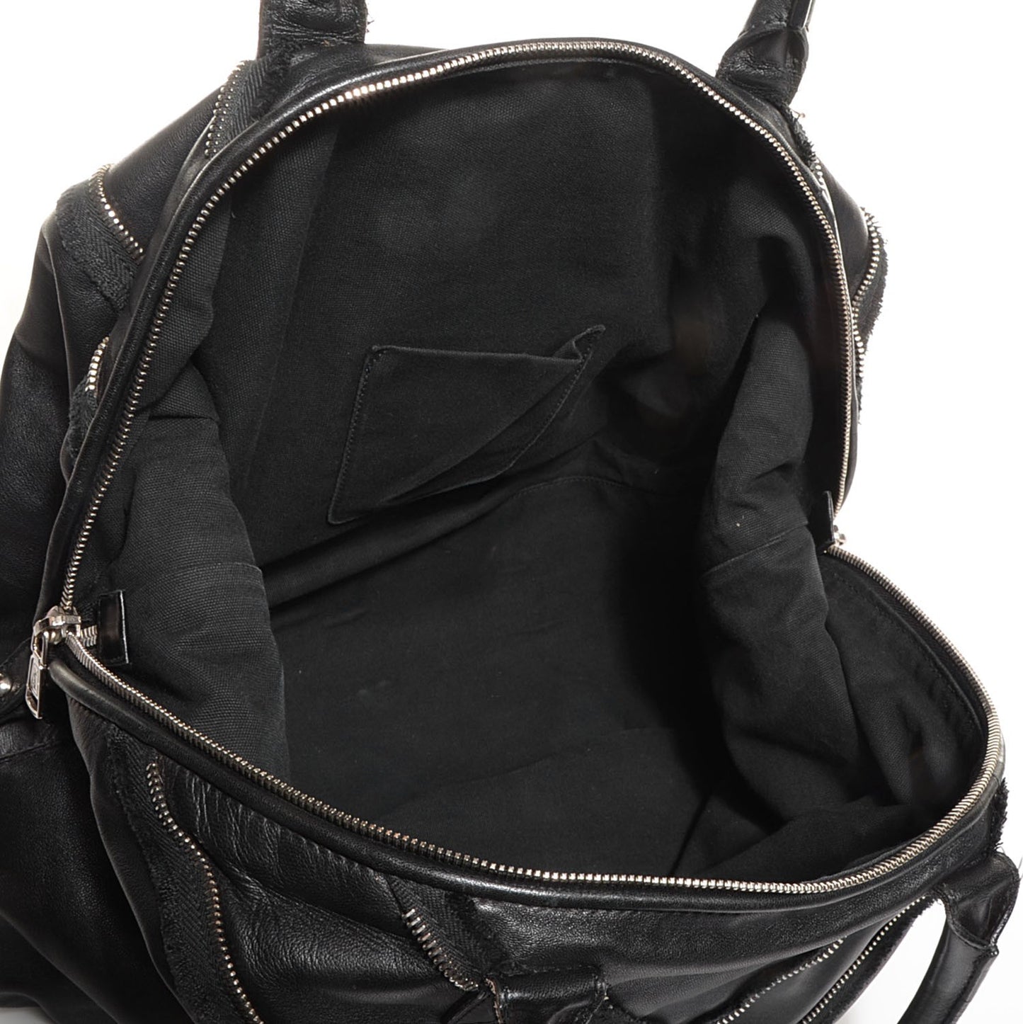 Coated Lambskin Large Easy Y Rock Bag Black