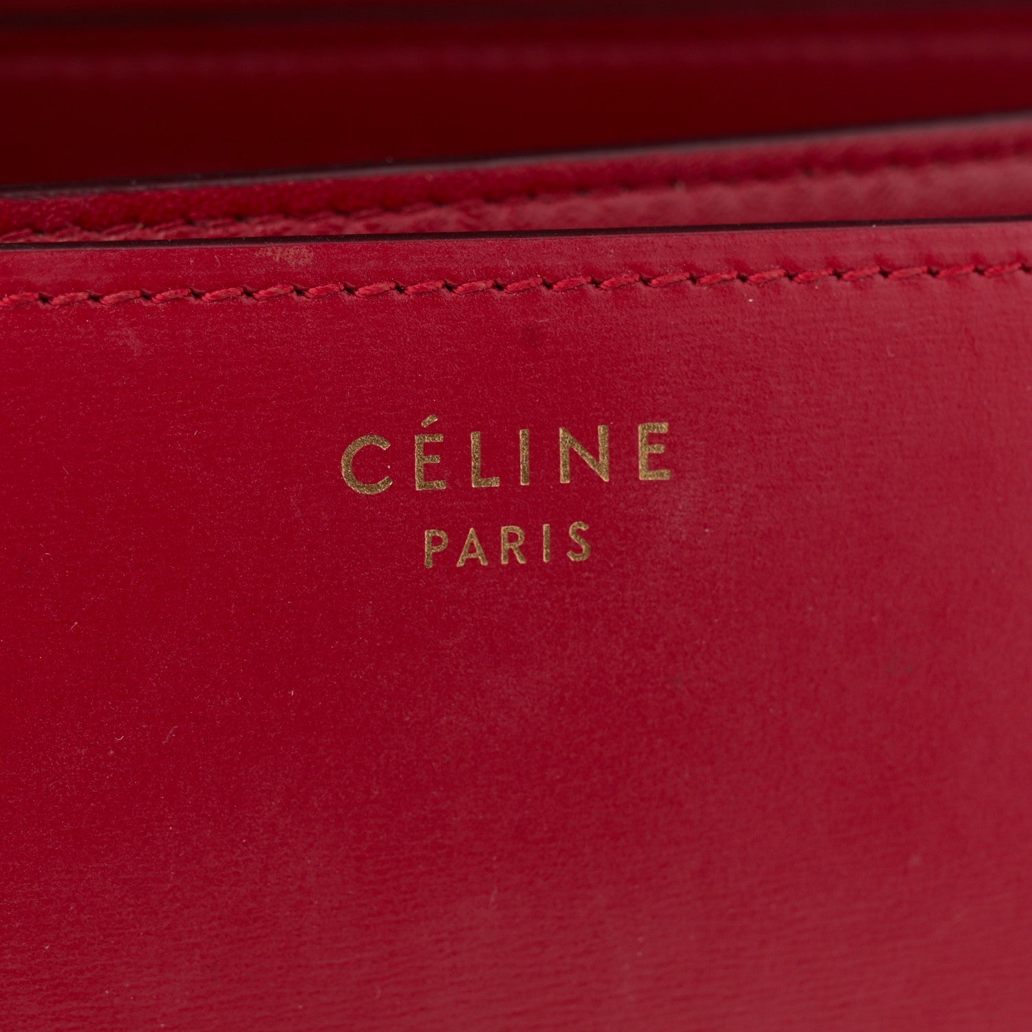 Celine Box Calfskin Medium Classic Box Flap Bag Red 6 of 15