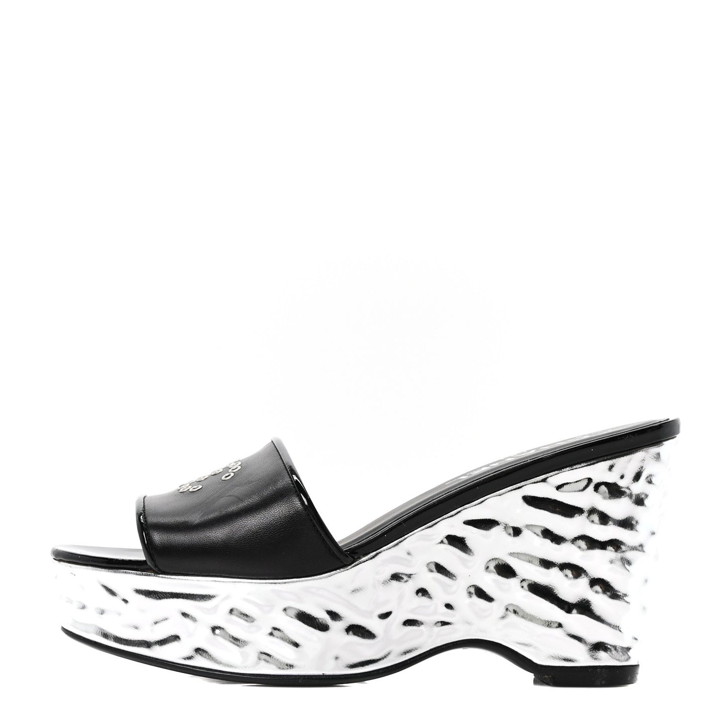 Lambskin Metallic Wedge 35.5 Black