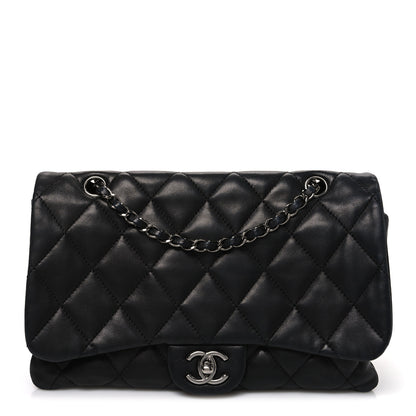 Chanel Lambskin Quilted Jumbo 3 Flap Black 1 of 11