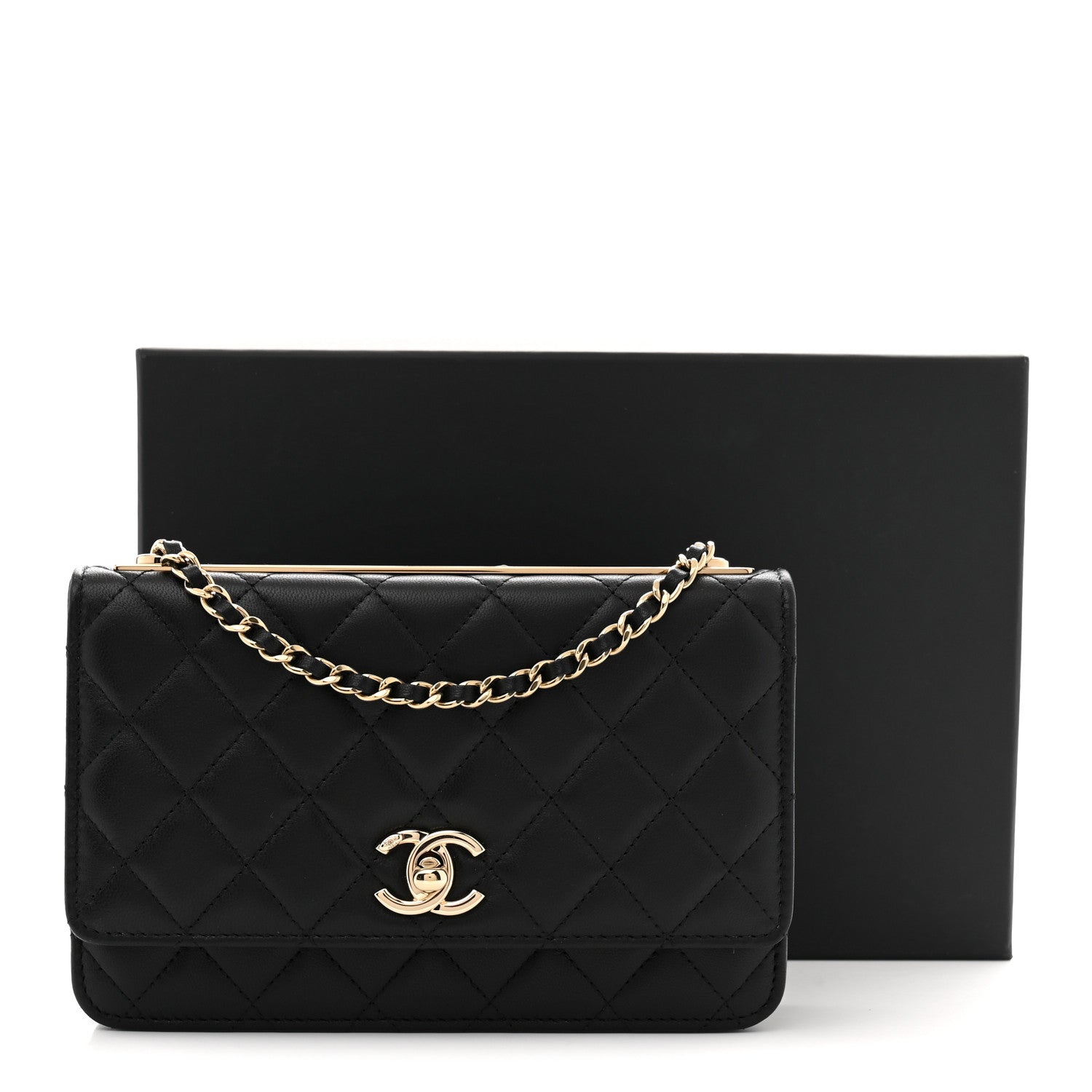 Chanel Lambskin Quilted Trendy CC Wallet On Chain WOC Black 11 of 11