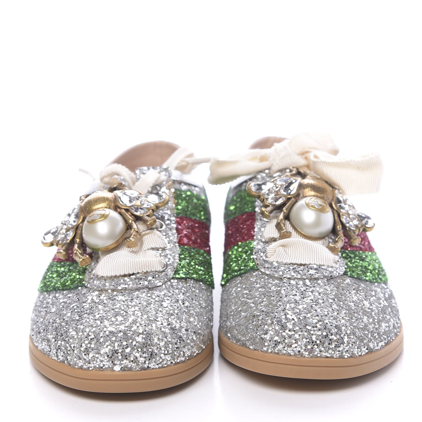 Glitter Fabric Web Falacer Sneakers 37 Silver