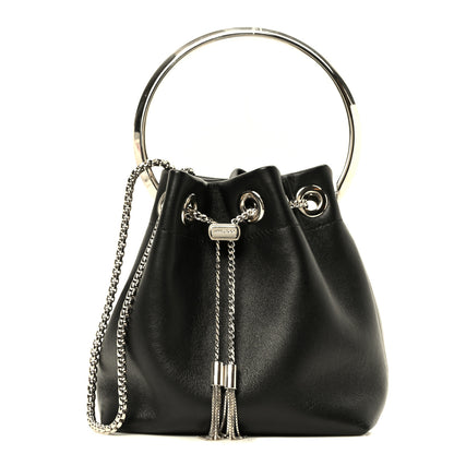 Jimmy Choo Calfskin Bon Bon Bag Bucket Bag Black 1 of 9