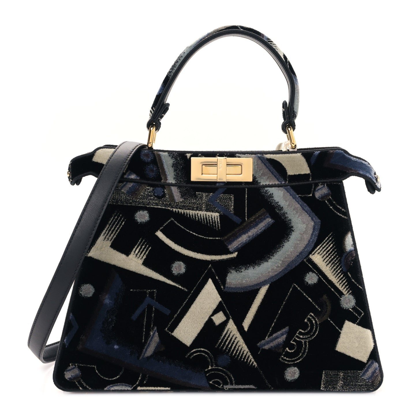 Velvet Chenille Medium Printed Peekaboo I SEE U Satchel Multicolor