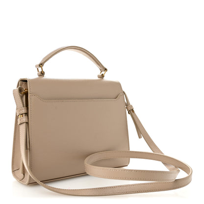 Saint Laurent Grain de Poudre Mini Classic Monogram Cassandra Top Handle Dark Beige 3 of 11