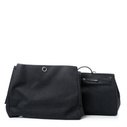 Hermes Toile Vache Calfskin Herbag Cabin Black 5 of 5