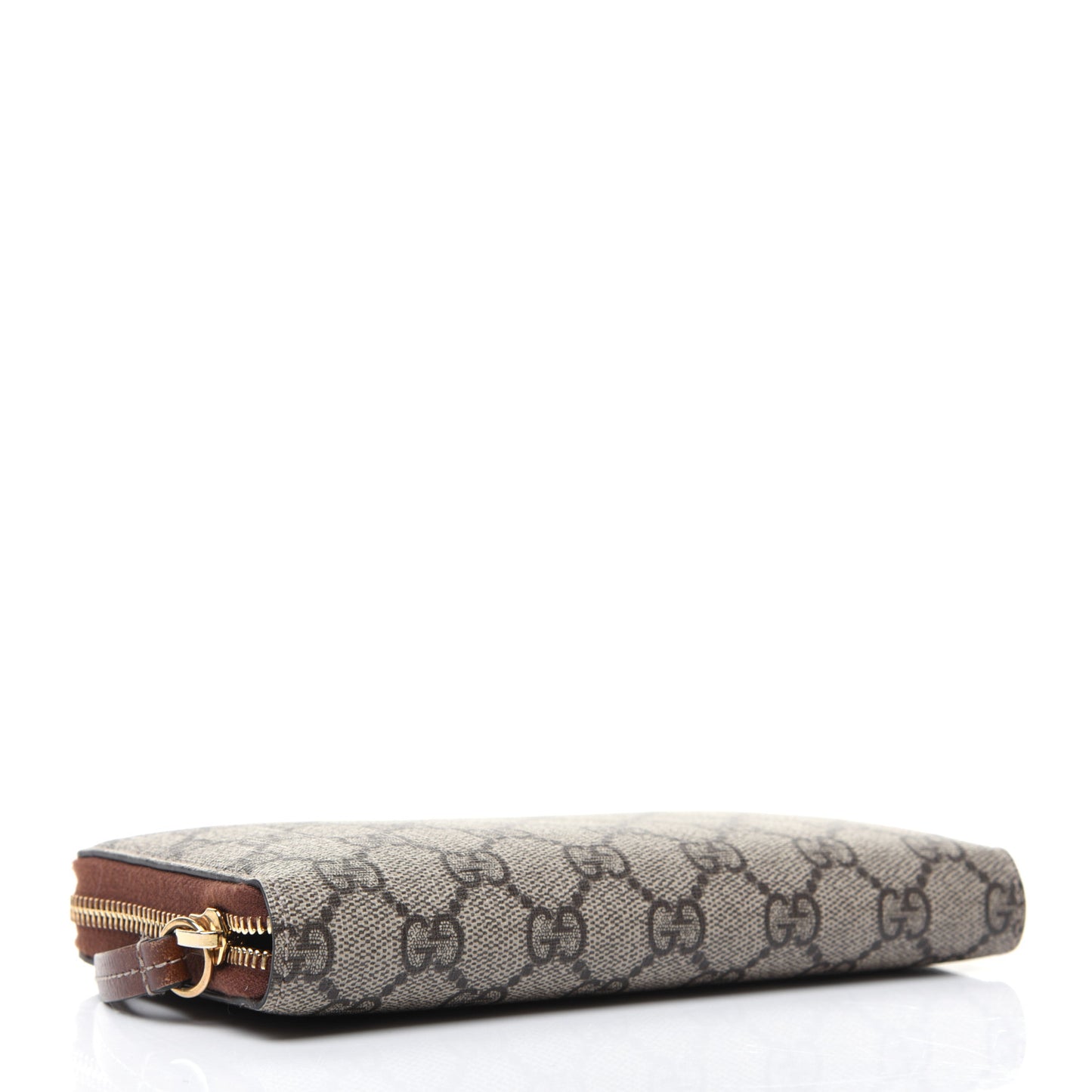 GG Supreme Monogram Cuoio Toscano Zip Around Wallet Beige Ebony Cuir