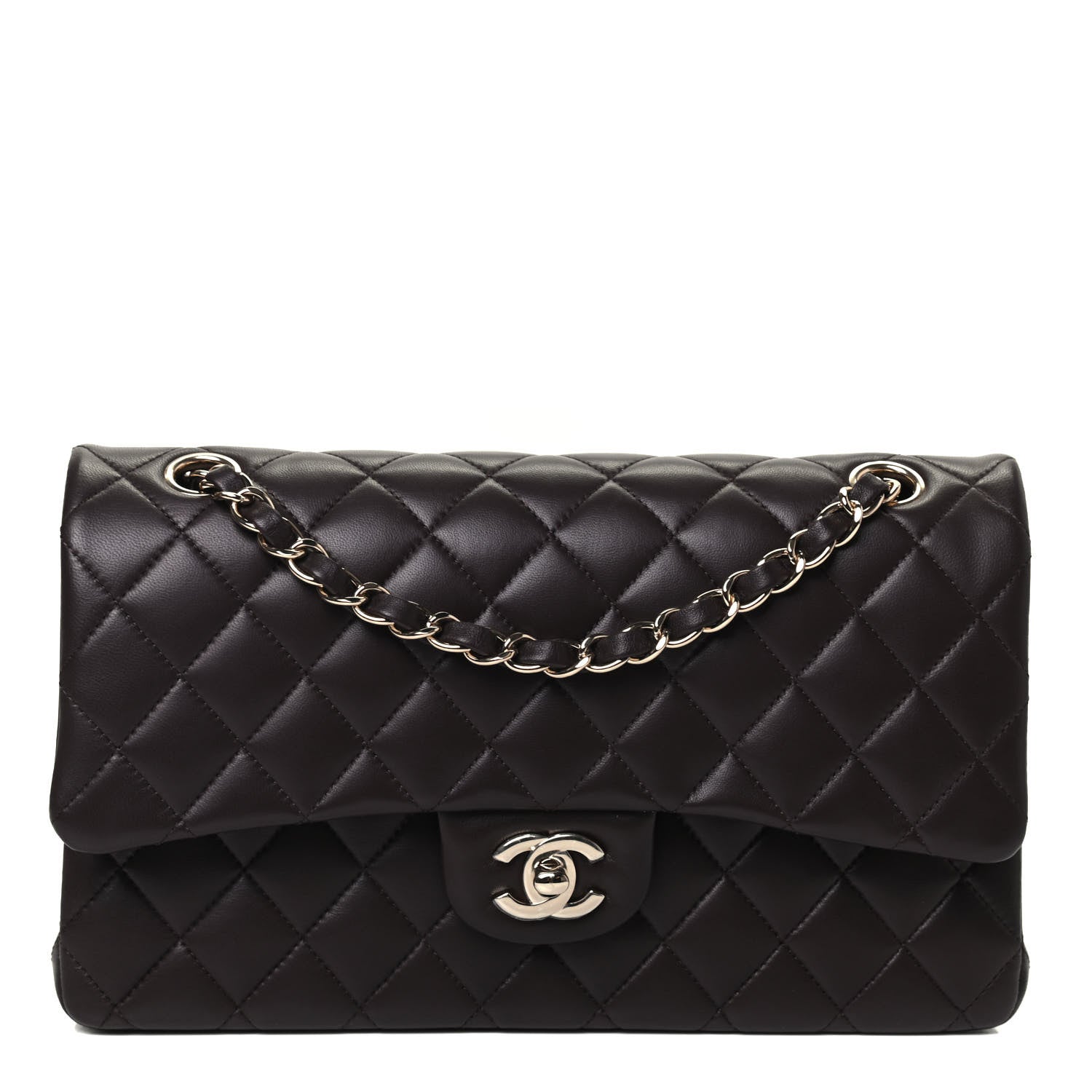 Chanel Lambskin Quilted Medium Double Flap Dark Brown 1 of 4