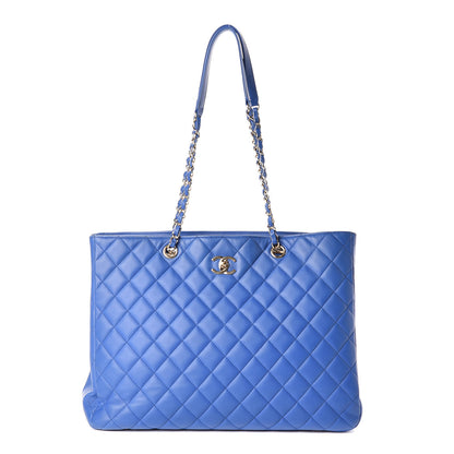 Chanel Calfskin Quilted Timeless Tote Blue 1 of 11