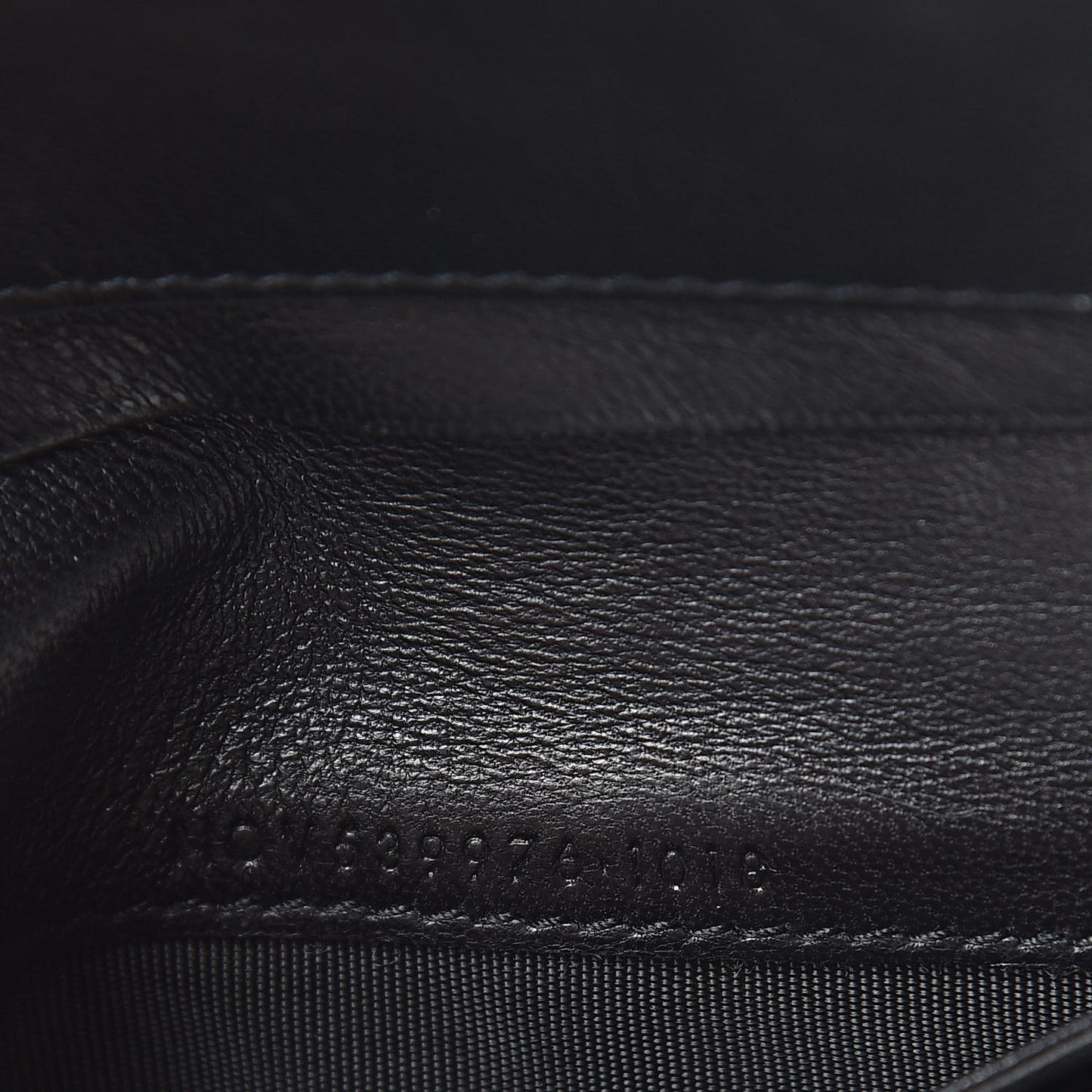 Lambskin Matelasse Monogram Vicky Tri-Fold Wallet Black