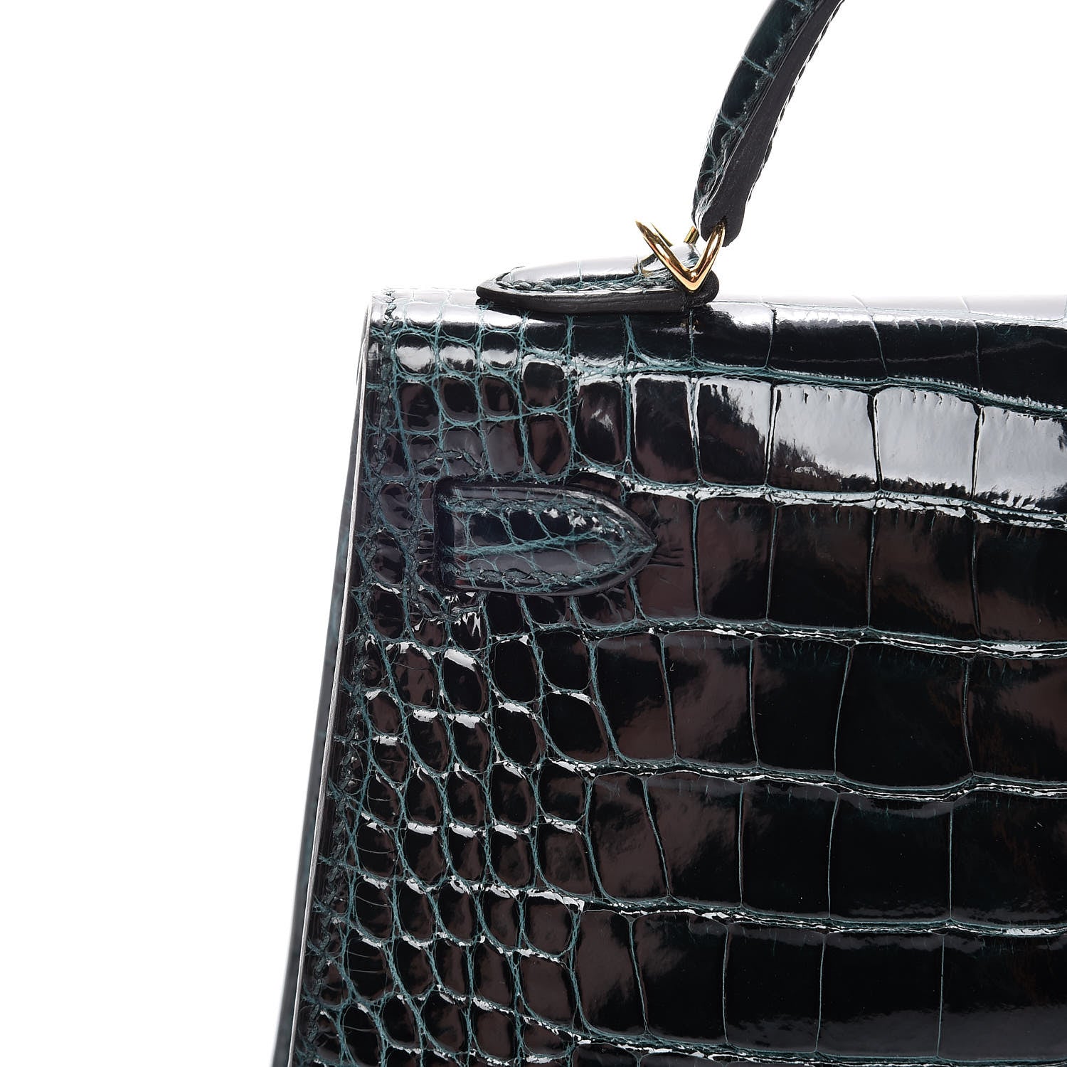 Hermes Shiny Alligator Mini Kelly Sellier 20 Vert Cypress 11 of 30