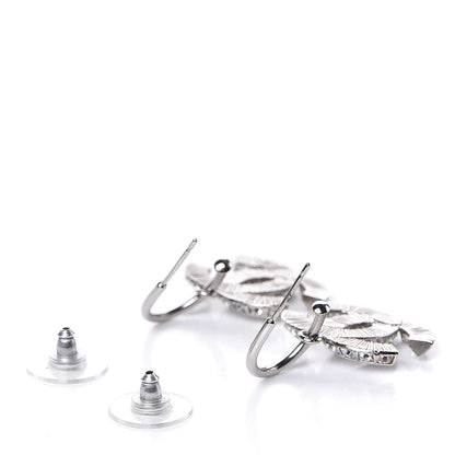 Chanel Baguette Crystal CC Dangle Earrings Silver 3 of 4