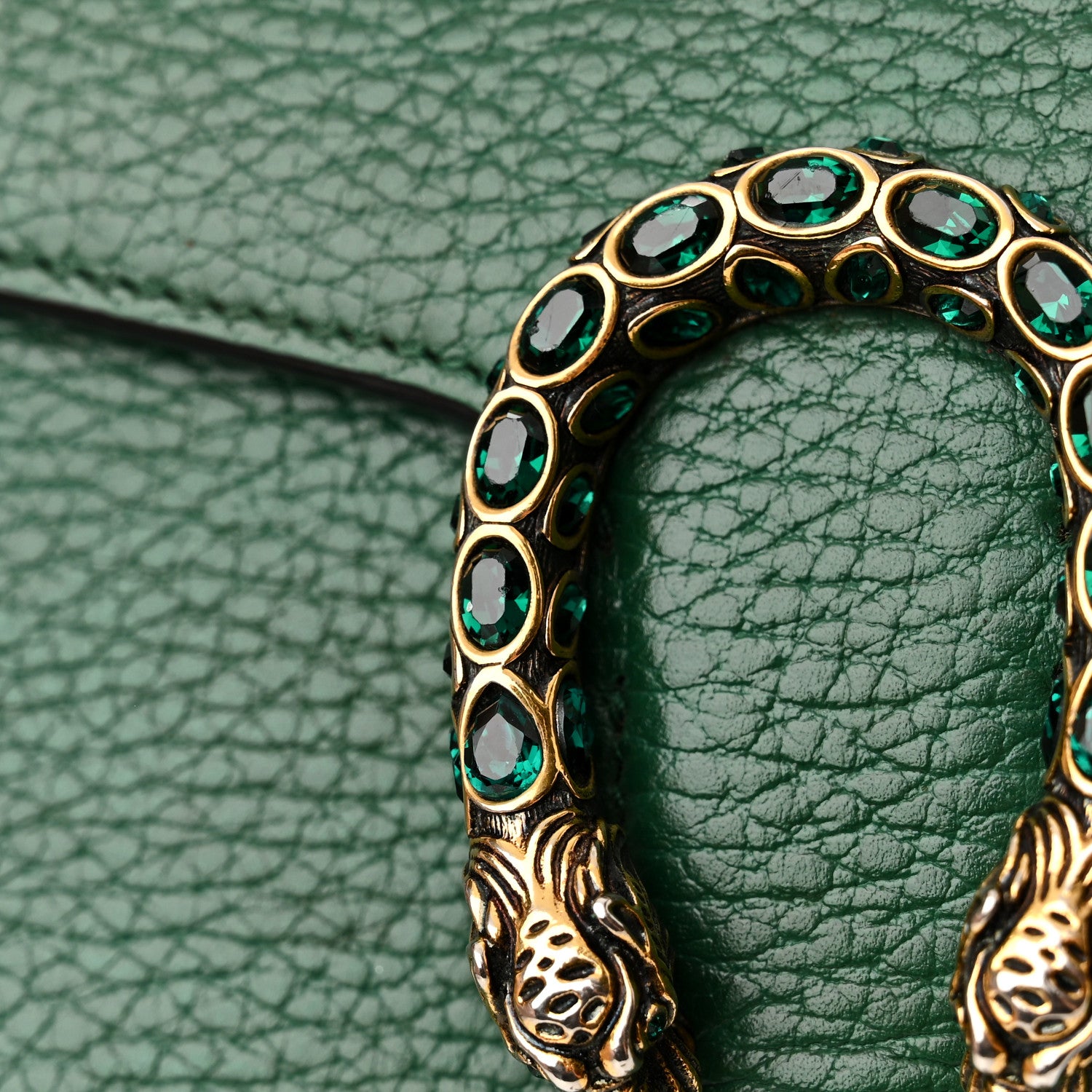Gucci Calfskin Mini Dionysus Chain Wallet Emerald 17 of 18