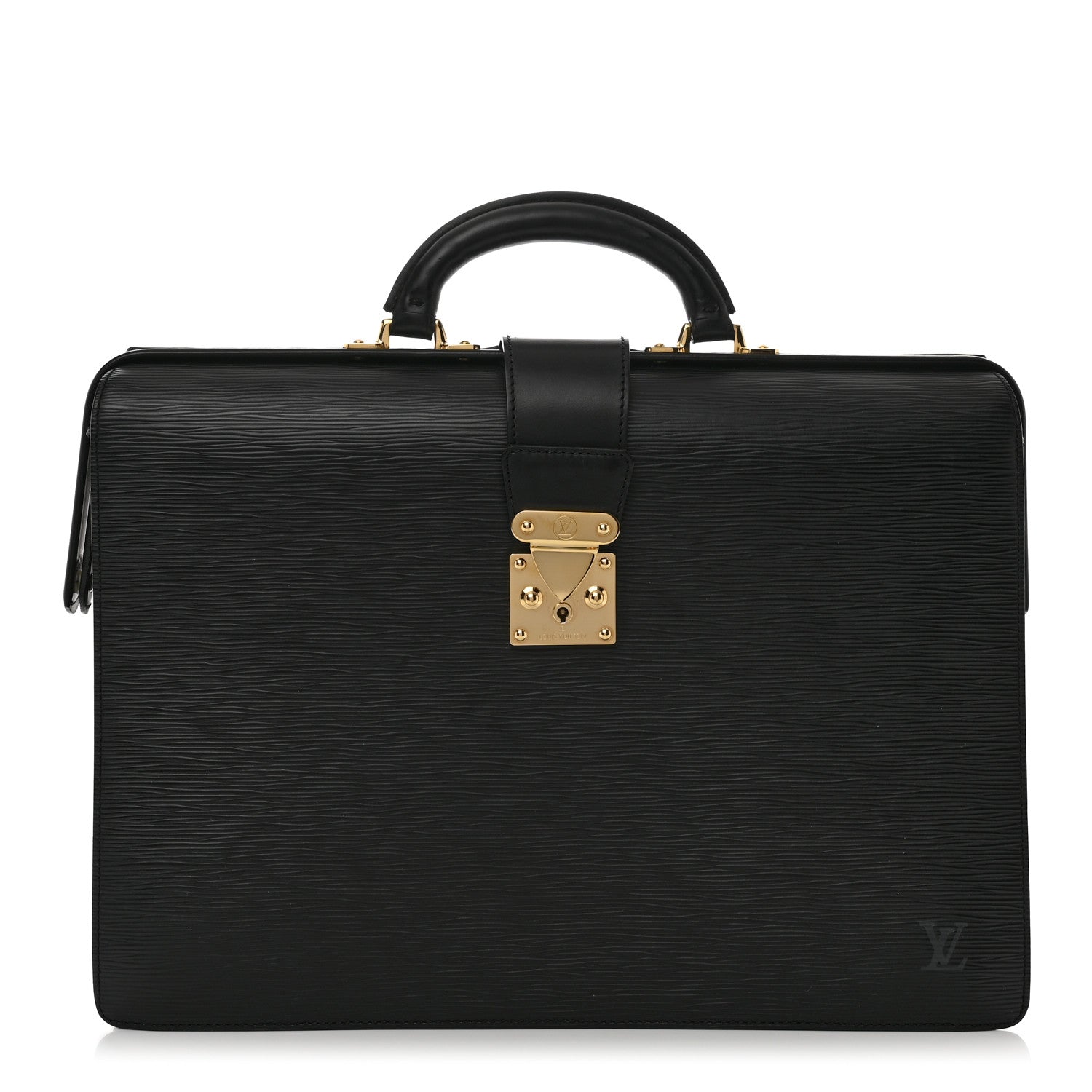 Louis Vuitton Epi Serviette Fermoir Briefcase Black 1 of 8