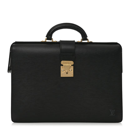 Louis Vuitton Epi Serviette Fermoir Briefcase Black 1 of 8
