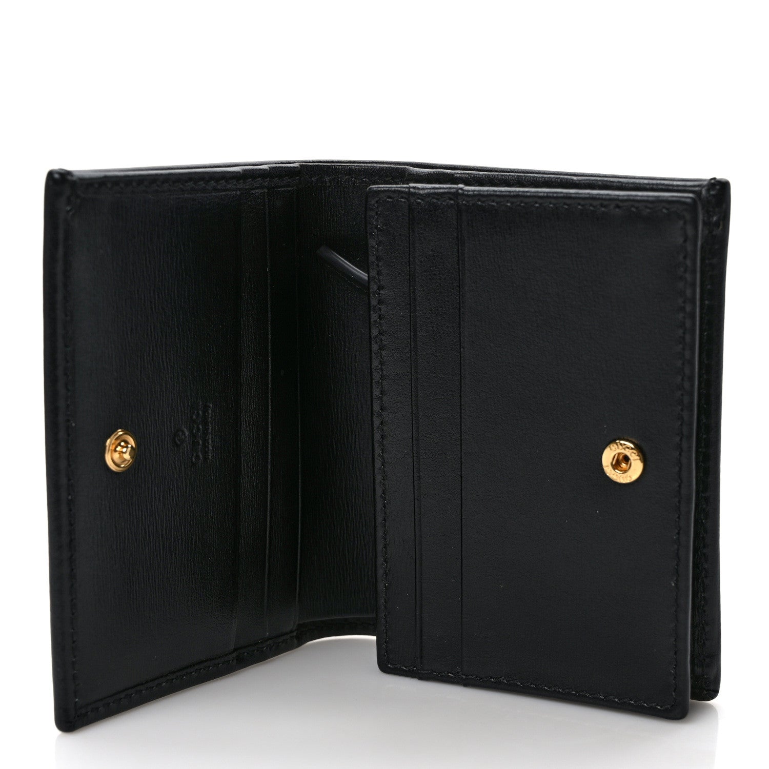 Gucci Boarded Plutone Calfskin Horsebit 1955 Card Case Wallet Black 5 of 8