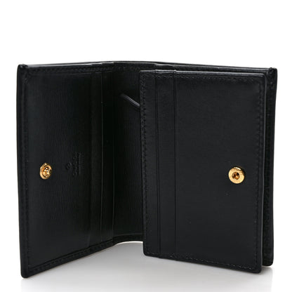 Gucci Boarded Plutone Calfskin Horsebit 1955 Card Case Wallet Black 5 of 8