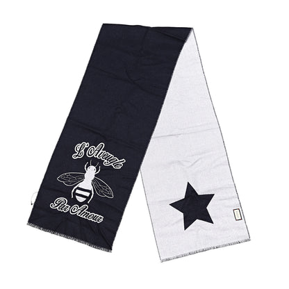 Gucci Wool L'Aveugle Par Amour Scarf Navy White 1 of 5