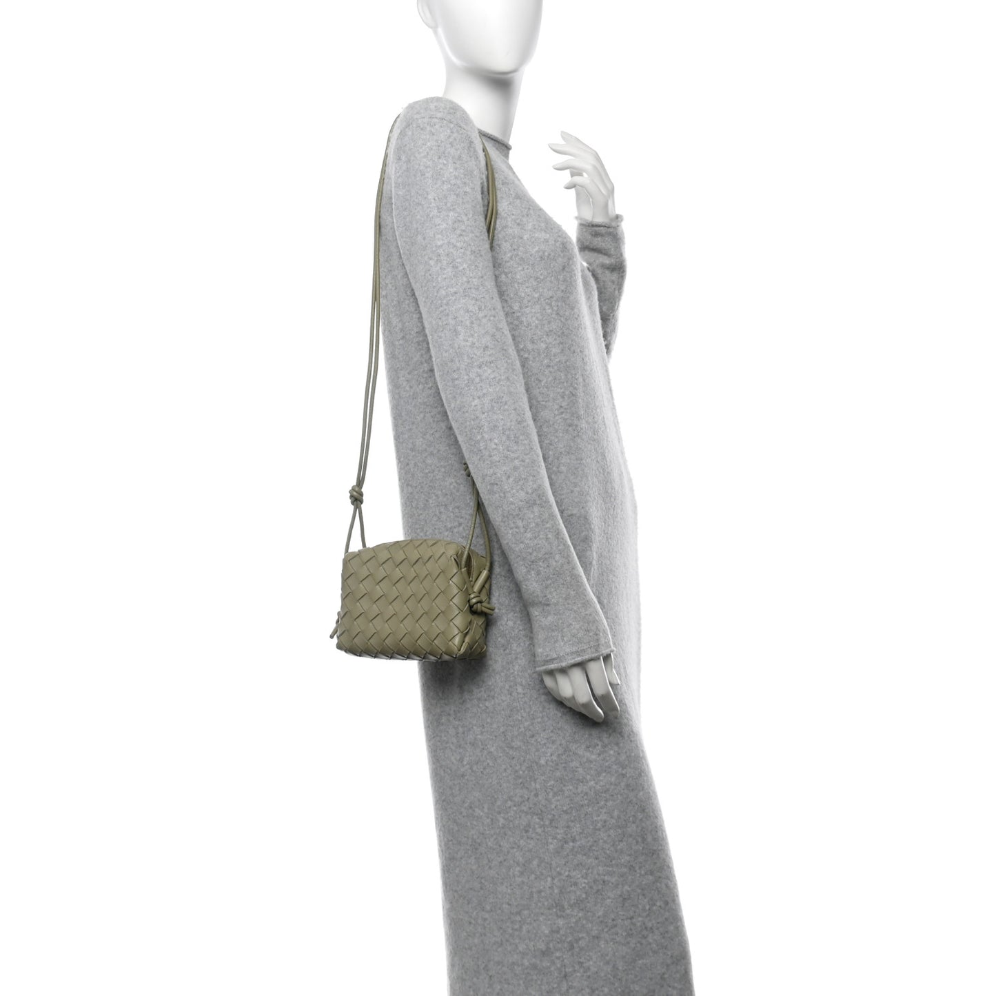Nappa Intrecciato Mini Loop Camera Bag Travertine