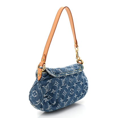 Louis Vuitton Monogram Denim Mini Pleaty Blue 3 of 9