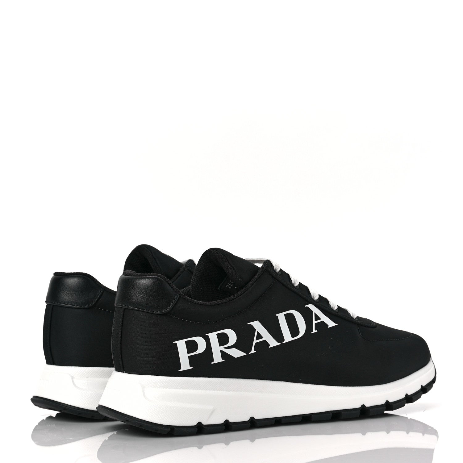 Prada Nylon Gabardine Logo Sneakers 8.5 Black 4 of 8