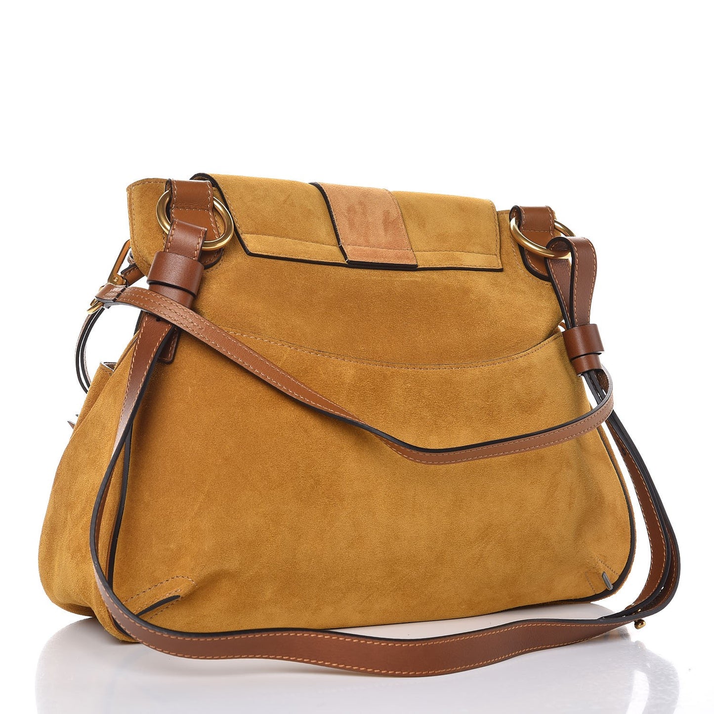 Suede Medium Lexa Shoulder Bag Mustard Brown
