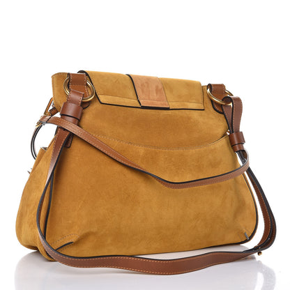 Chloe Suede Medium Lexa Shoulder Bag Mustard Brown 3 of 8