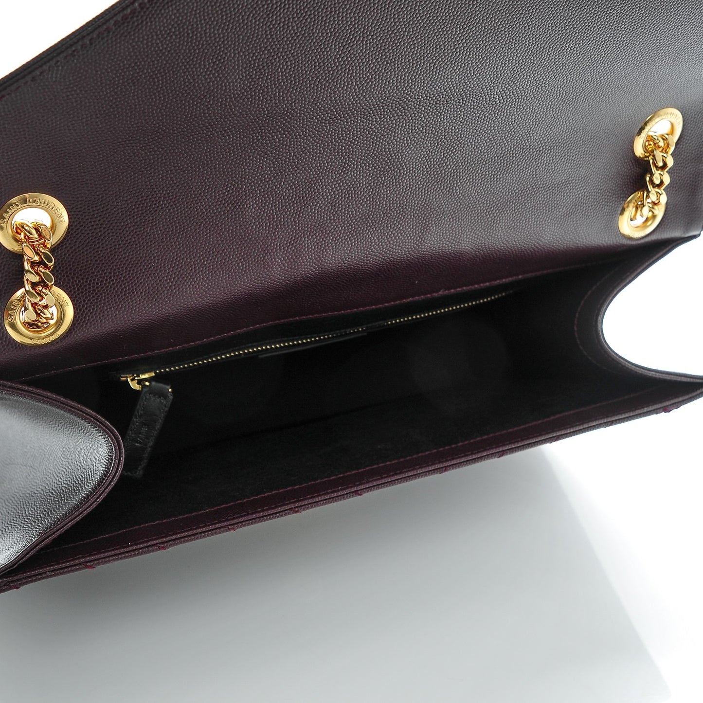 Grain De Poudre Matelasse Chevron Large Monogram Satchel Bordeaux