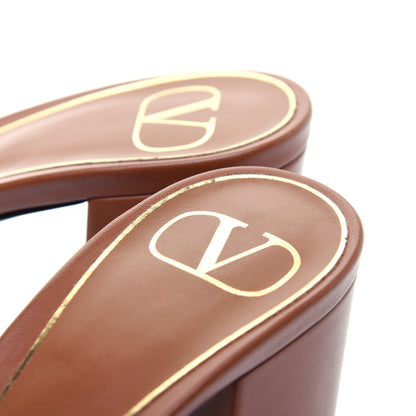 Valentino Garavani Nappa Rope 60mm Slide Sandals 37.5 Saddle Brown 6 of 9