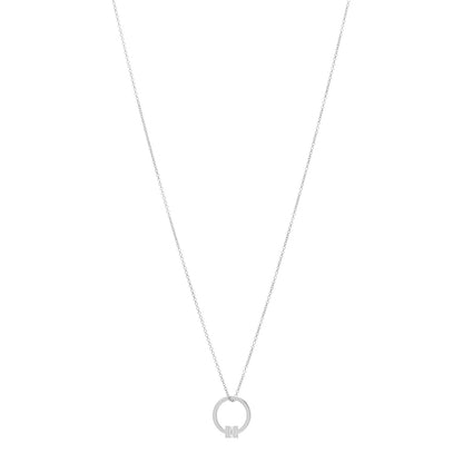 Tiffany 18K White Gold Diamond Tiffany T Baguette Pendant Necklace 1 of 4