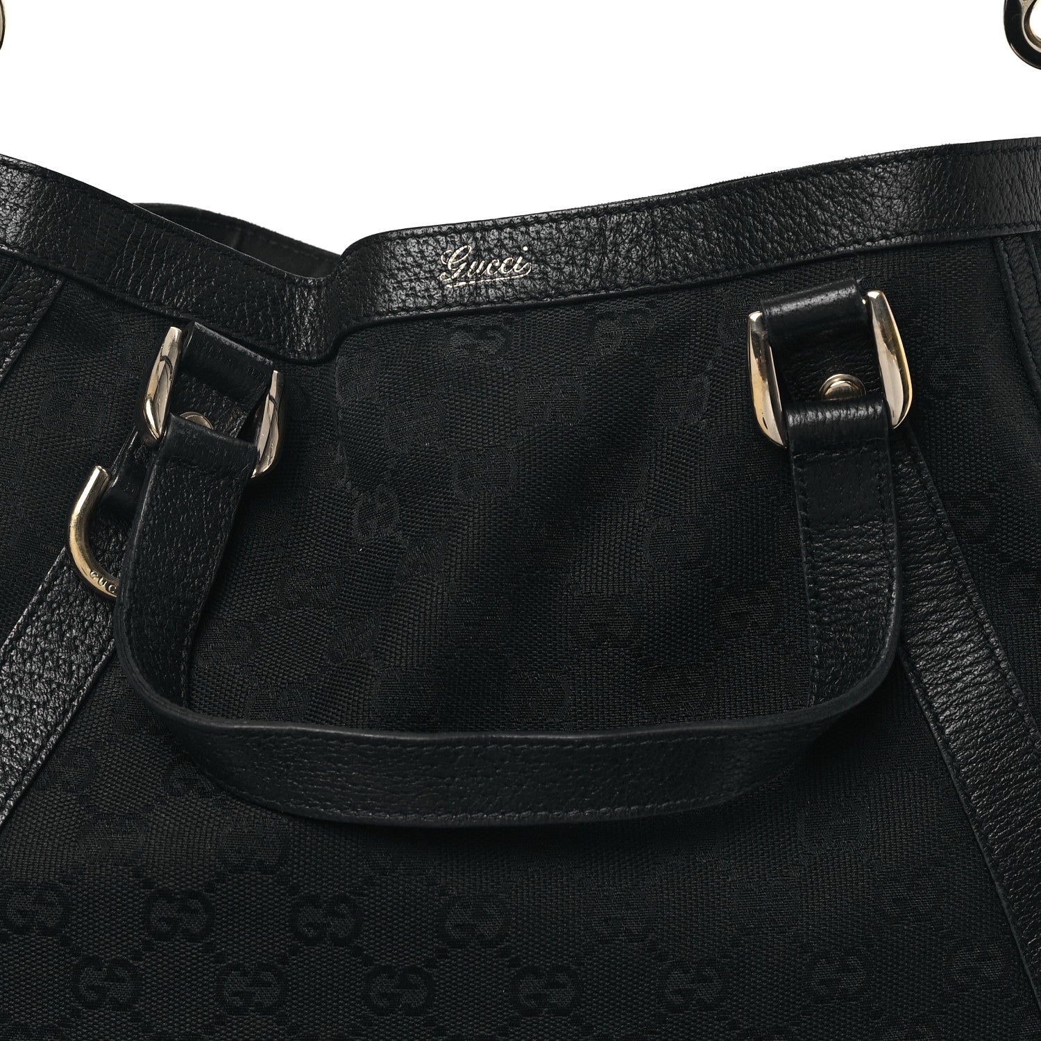 Gucci Monogram Medium Abbey Convertible Tote Black 8 of 11