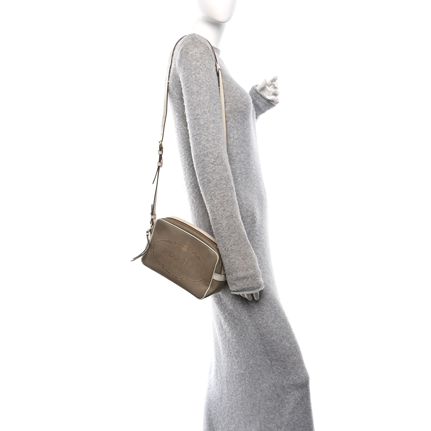 Prada Jacquard Logo Camera Bag Corda Talco 2 of 11