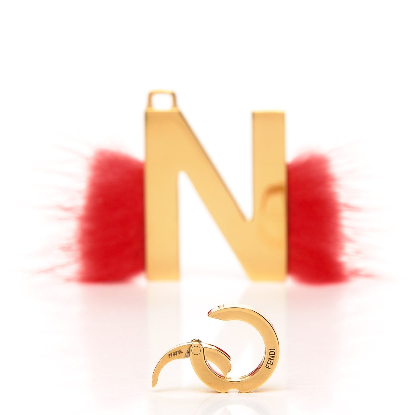 Mink Fur N ABClick Bag Charm Red