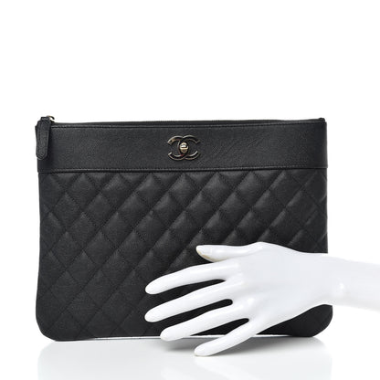 Chanel Caviar Quilted Medium Vintage Mademoiselle Cosmetic Case Black 2 of 10
