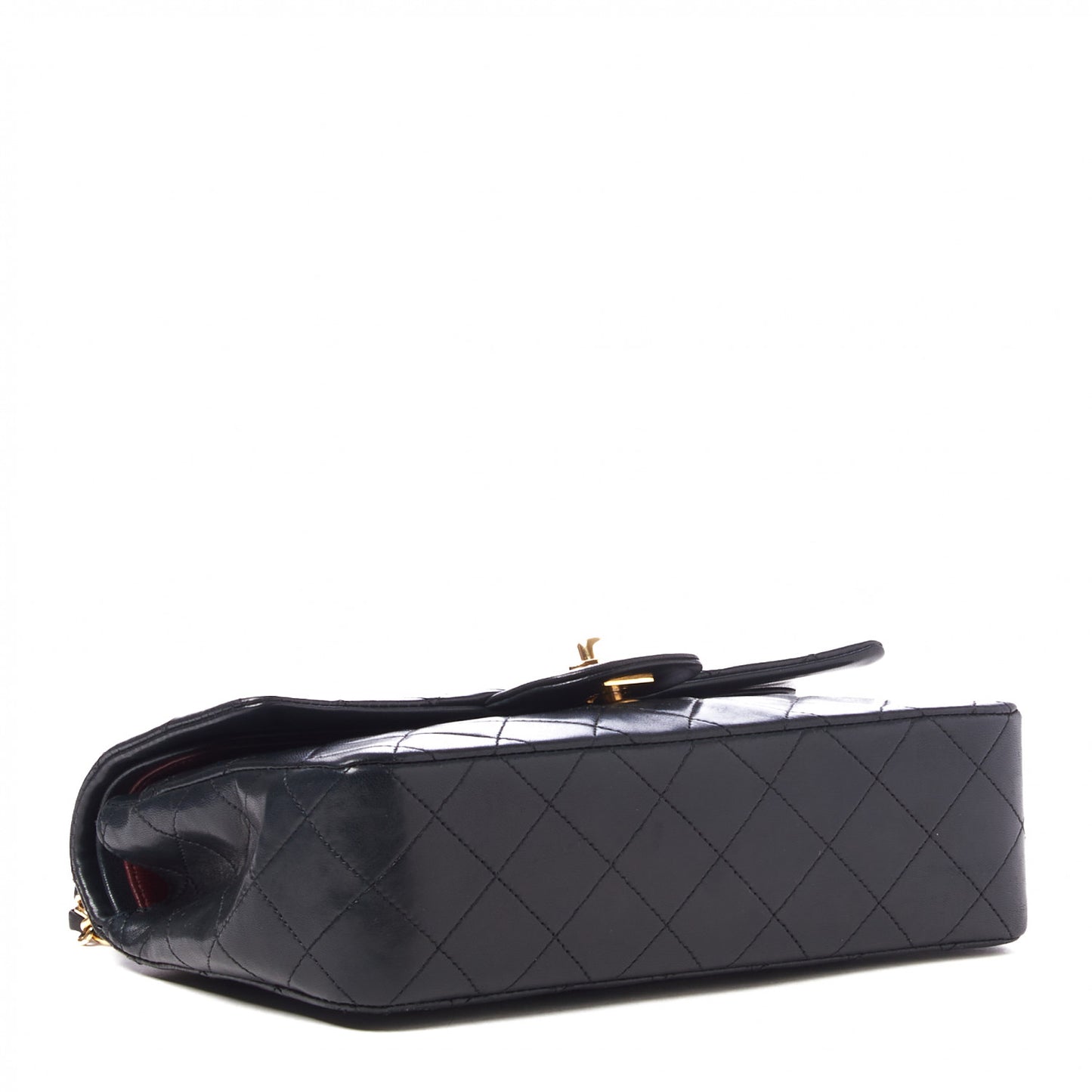 Lambskin Quilted Small Double Flap Black