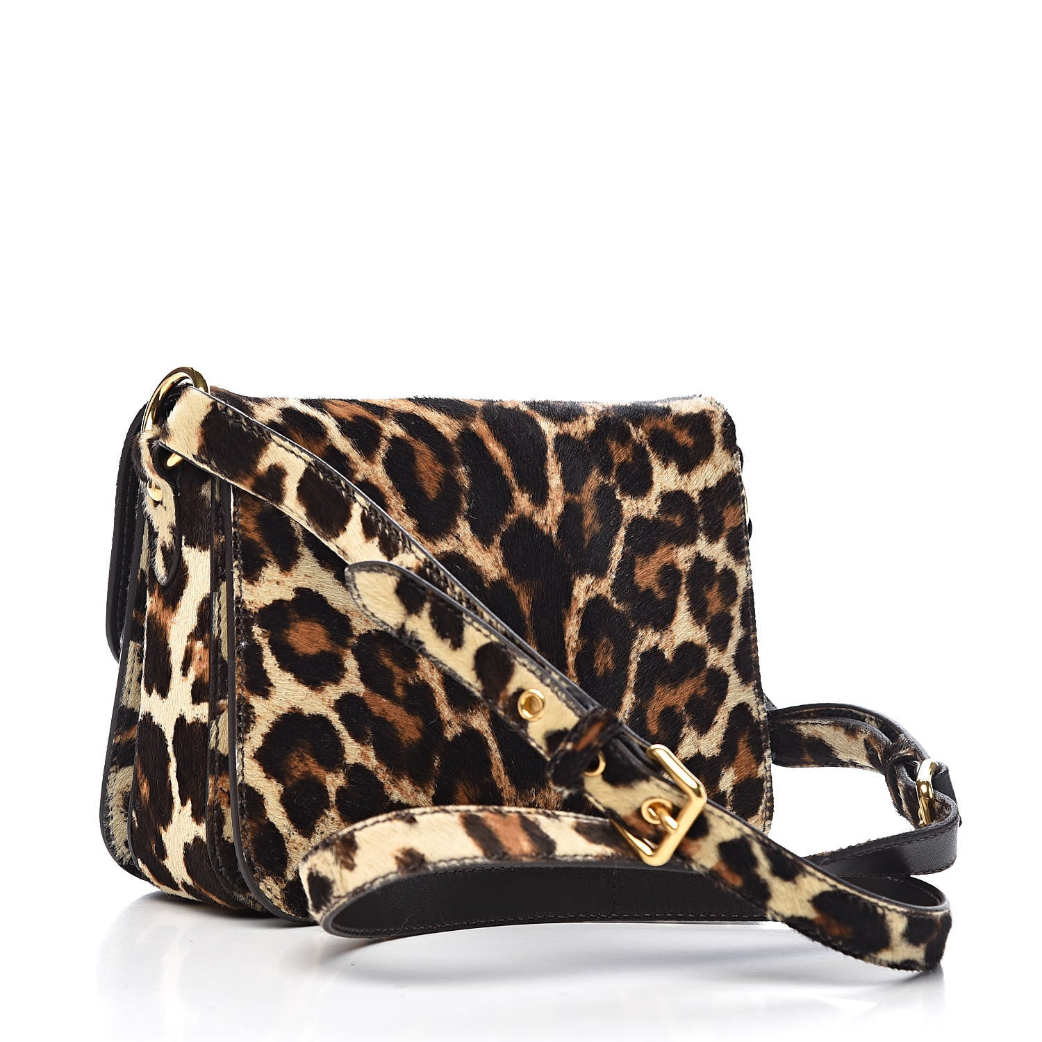 Miu Miu Calfskin Hair Leopard Crossbody Bag 3 of 13