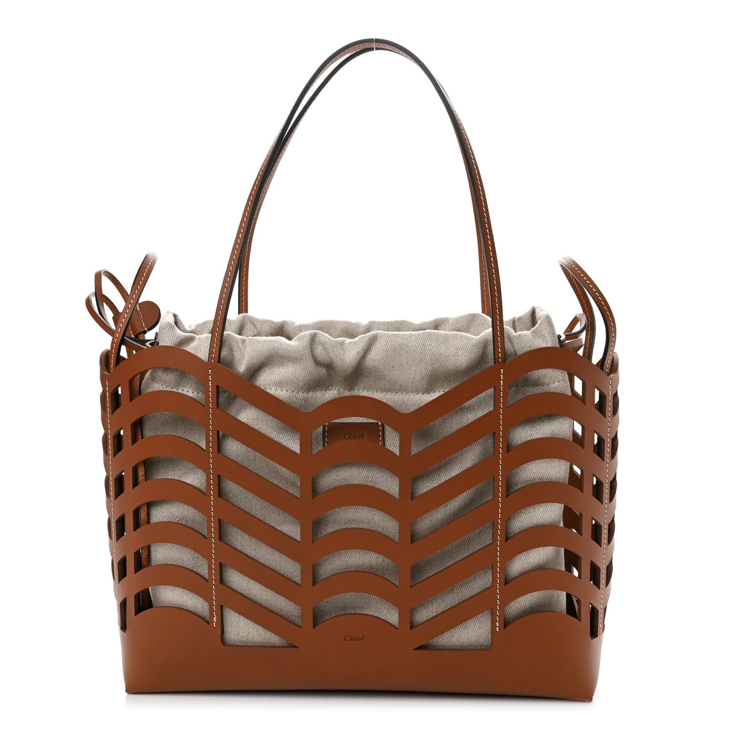 Calfskin Small Kayan Basket Tote Bag Caramel