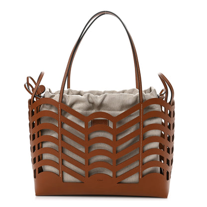 Chloe Calfskin Small Kayan Basket Tote Bag Caramel 1 of 12