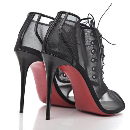 Christian Louboutin Rete Kid Open Ondessa 100 Peep Toe Booties 39 Black 4 of 10