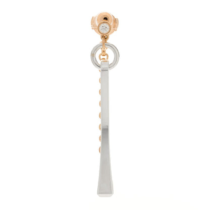 Hermes 18K Rose Gold Sterling Silver Mix and H Single Dangle Earring 1 of 5