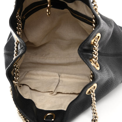 Gucci Pebbled Calfskin Medium Soho Chain Shoulder Bag Black 5 of 11