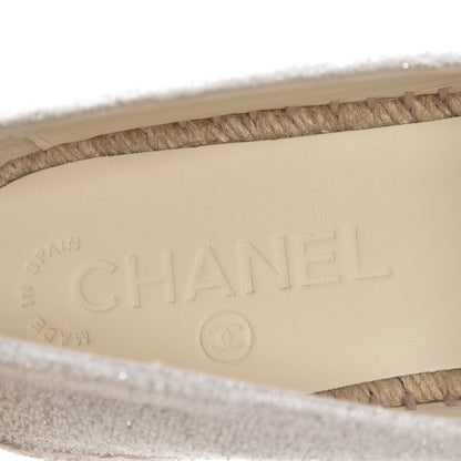 Chanel Fabric CC Espadrilles 37 Silver Black 8 of 10
