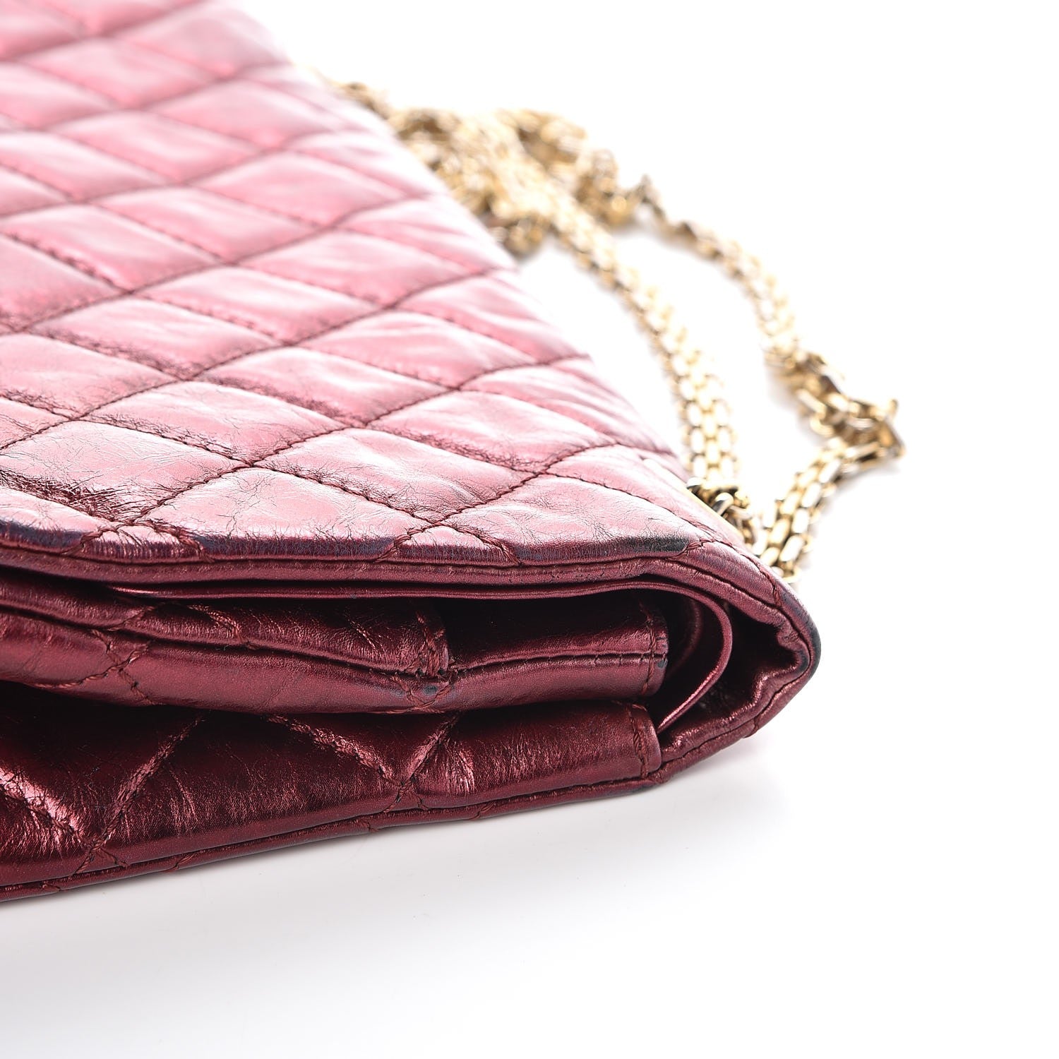 Chanel Metallic Aged Calfskin Quilted 2.55 Reissue 227 Flap Dark Red 11 of 14
