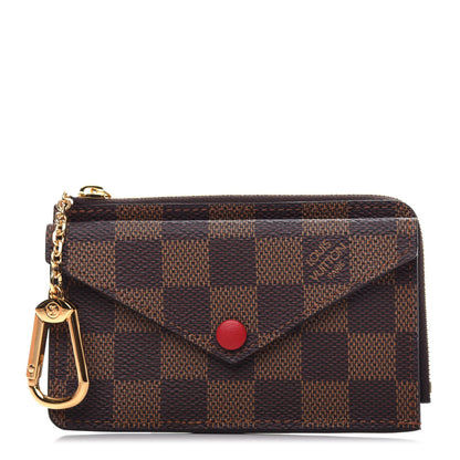 Louis Vuitton Damier Ebene Recto Verso Card Holder Red 1 of 8